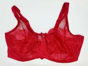 Wacoal Retro Chic Full Figure Underwire Bra 855186 Red Womens 40DDD Unlined Lace